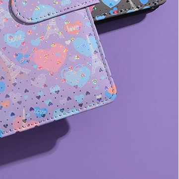 

A6 Colorful Love PU Leather DIY Binder Notebook Only Covers Diary Books Schedule Covers School Stationery