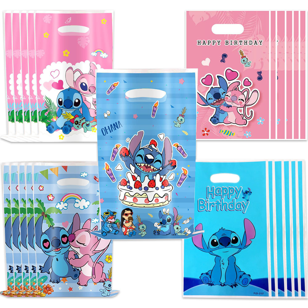 

Disney Stitch Baby Shower Party Favor Gift Bags Lilo &amp Candy Bag Handle Loot Bags Princess Theme Birthday Party Decoration