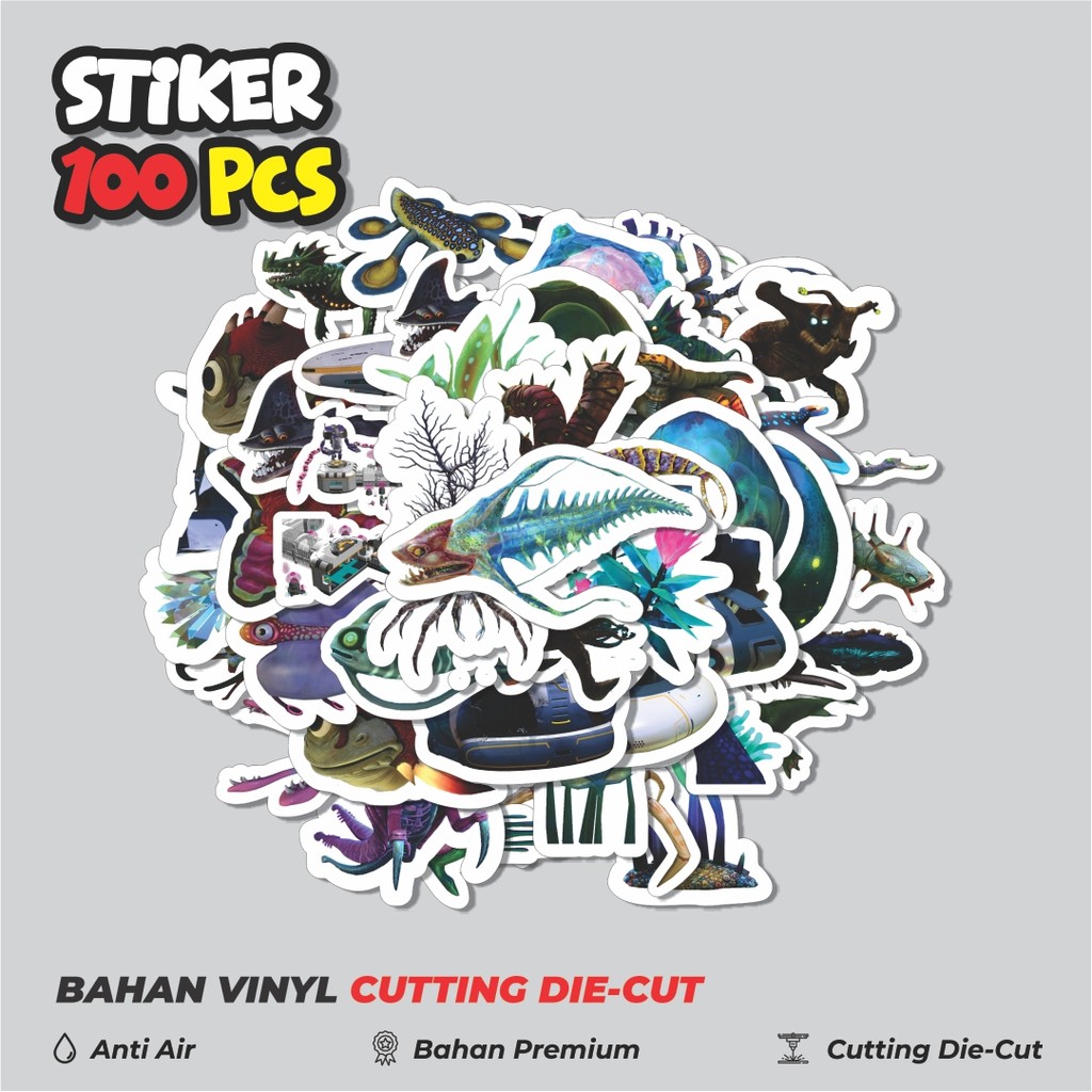 

Terbaru! 50 pcs Stiker Game Series Subnautica Karakter Mix 1 Dekorasi Lucu Kreatif untuk Notebook, Skateboard, HP