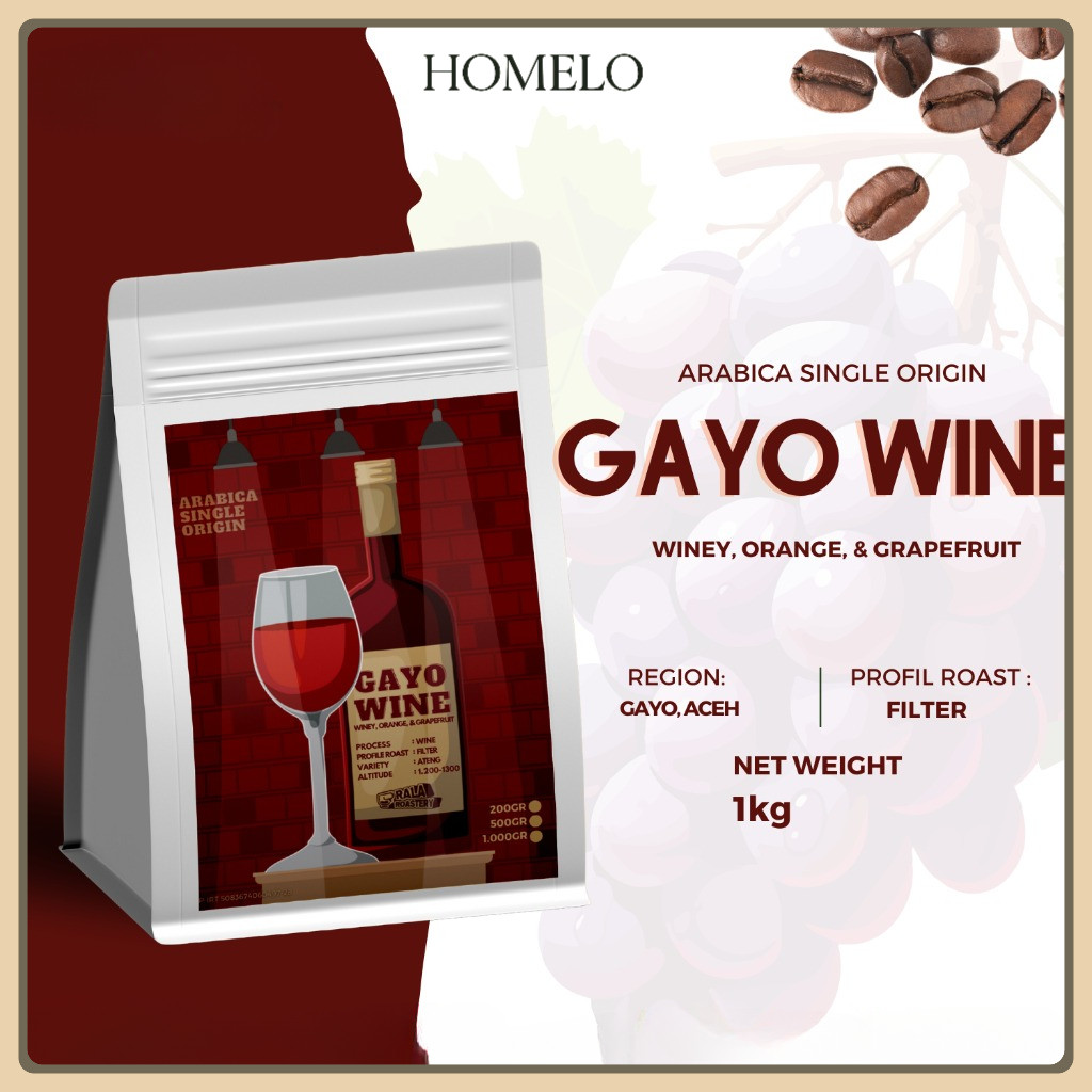 

(HOMELO) Kopi Arabika Aceh Gayo W**e | Biji Kopi Single Origin Arabica 1Kg