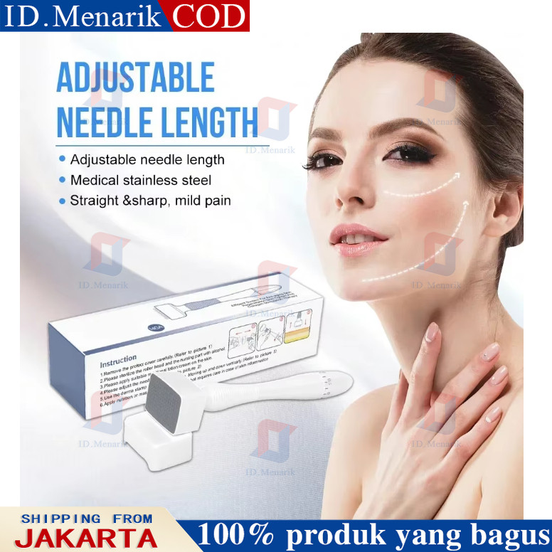 NEW PORODUK DERMA ROLLER STAMP DRS140A ADJUSTABLE PANJANG JARUM MICRONEEDLE ANTI-AGING KERUT RAMBUT