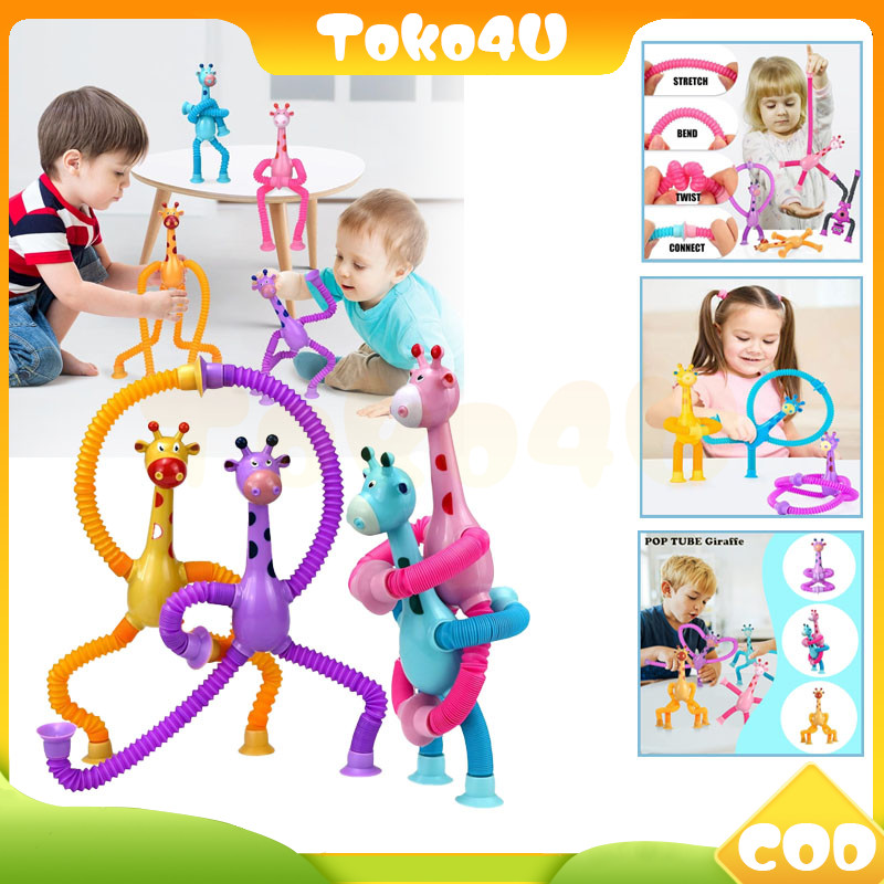 Suction Cup Tabung Teleskopik Jerapah Mainan Anak Tabung Teleskopik/Mainan Edukasi Anak Jerapah/Tabung Teleskopik /