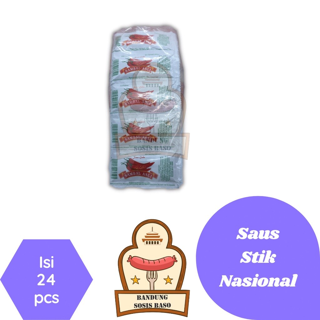 

Saus Sambal Nasional Stik (isi 24pcs) - Cocolan Wajib untuk Ayam & Aneka Gorengan