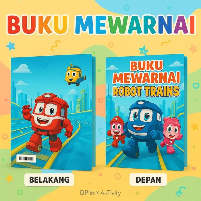 

DpinxAaTivityBuku Gambar Mewarnai [ ROBOT TRAINS ] Anak Karakter Lucu – Edukasi & Hiburan Kreatif | Buku Aktivitas Belajar Menggambar untuk PAUD TK SD - A4