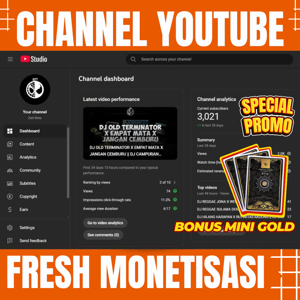 AKUN YOUTUBE SUDAH MONETISASI (FRESH) TINGGAL PAKAI || YOUTUBE MONETISASI GARANSI || FRESH MONETISAS