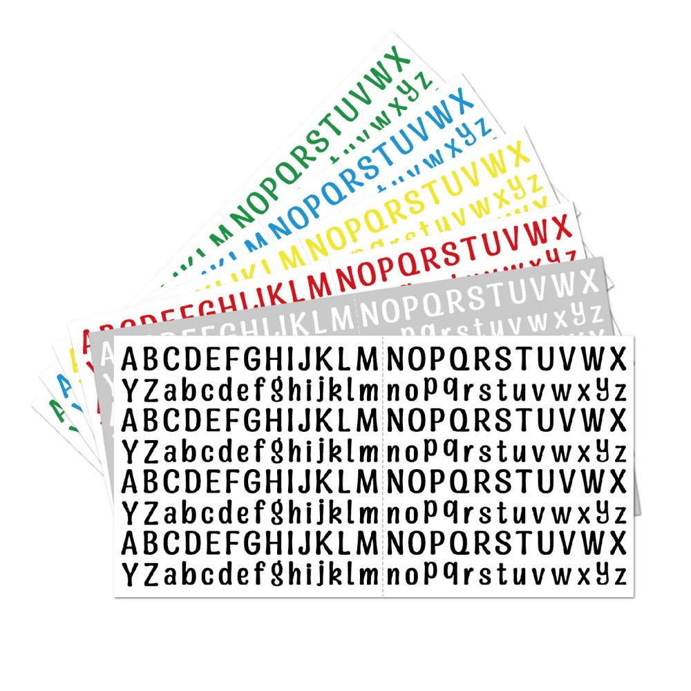 

5Pcs/set 0.5 Inch 26 Alphabet Planner Stickers Waterproof Black White Colorful DIY Letter Decorative Sticker For Kids Cup Laptop