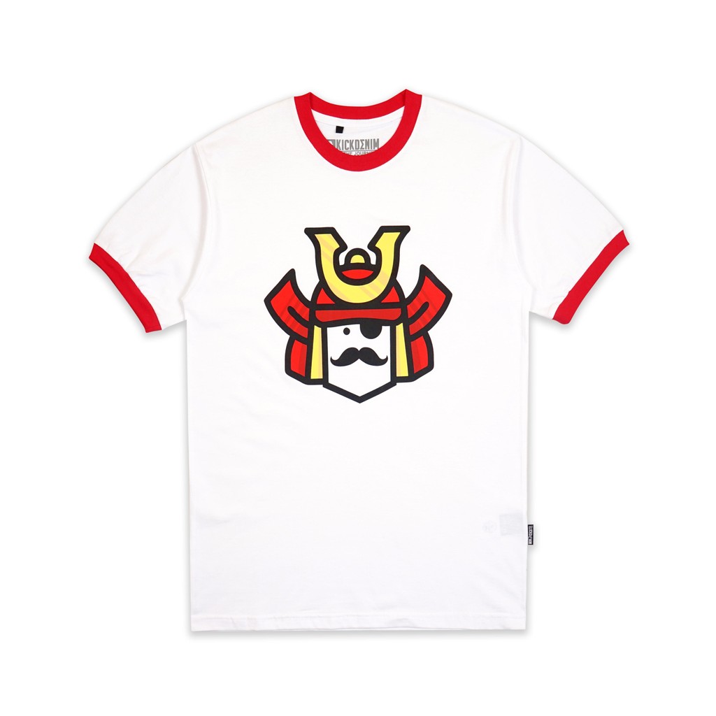 Kick Denim - T shirt Pria Lengan Pendek Putih | Ts Roukai