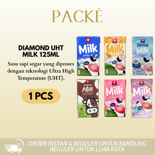 

Diamond UHT Milk / Susu UHT Rasa Coklat / Strawberri / Marshmellow / Full Cream / Madu 125ml