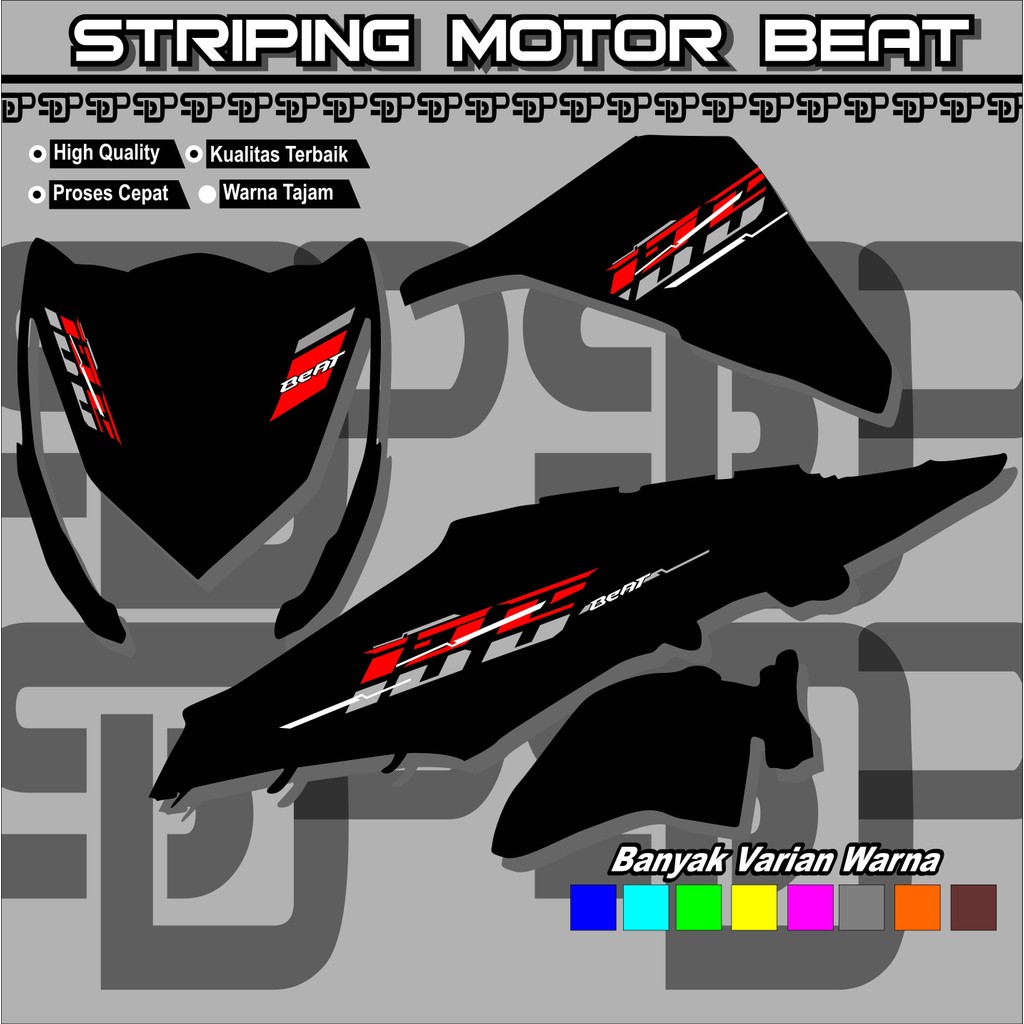 Stiker Beat Street 2016/2017/2018/2019 Variasi 135 Style | Striping Honda Beat Fi 2013/2014/2015 Tra