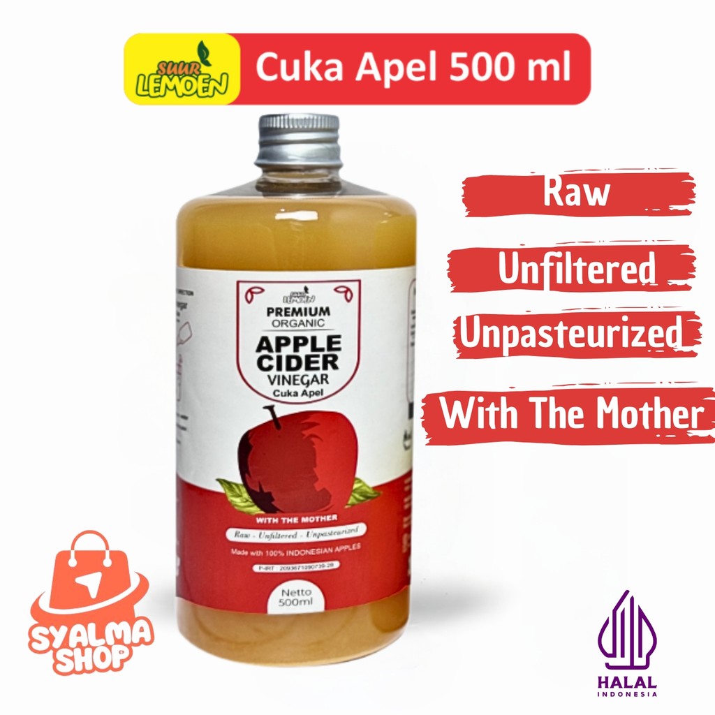 

Cuka Apel Apple Cider Vinegar 500 ml Premium Organik With The Mother Untuk Diet Alami by Suur Lemoen