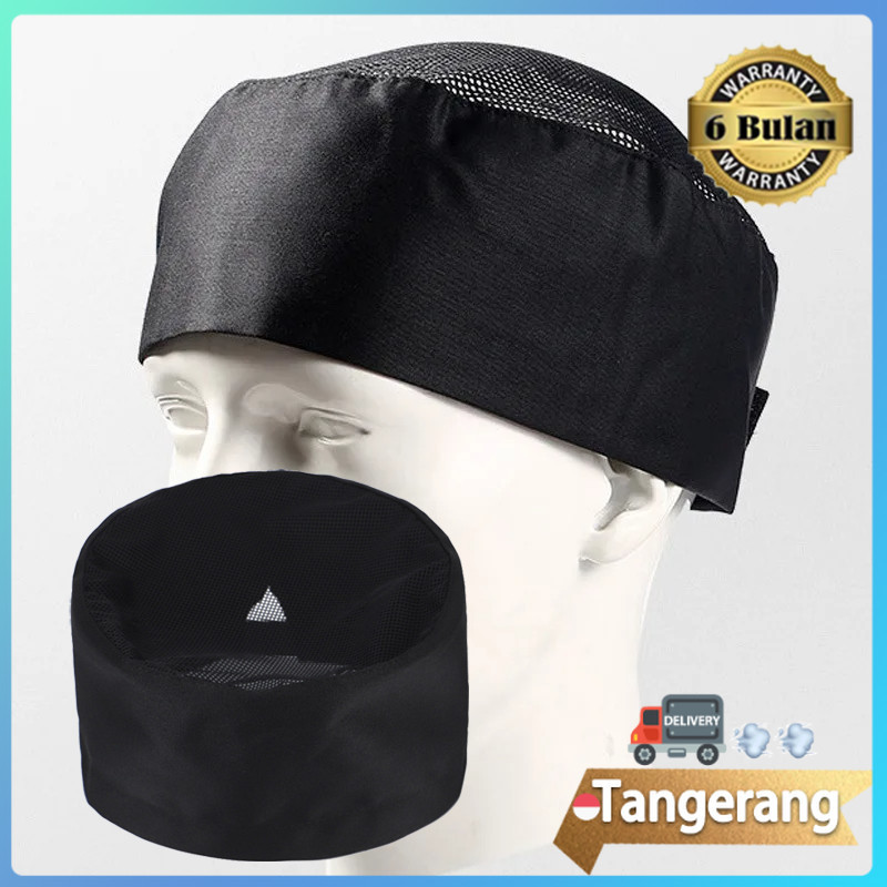 Topi Koki / Topi Koki Chef / Topi Kitchen Hitam / Topi Chef Pria / Topi Masak Koki Perempuan