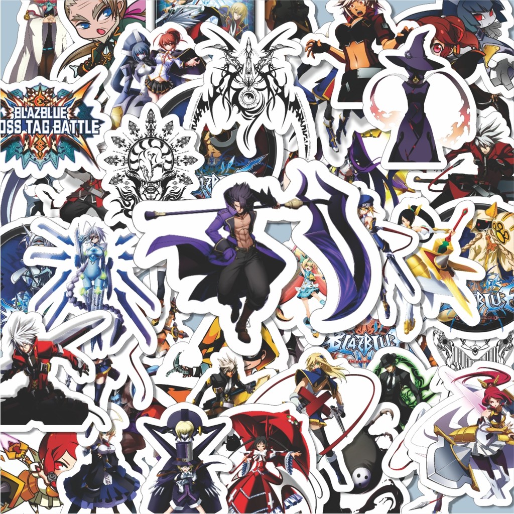 

100PCS Lucu Stiker Game Series Blaz Blue Karakter Mix 3 Stiker Aesthetic Stiker Anti Air Stikers Berperekat Waterproof sticker decal buat Motor Helm Buku Journal Koper Casing HP Laptop Botol Minum Hadiah anak