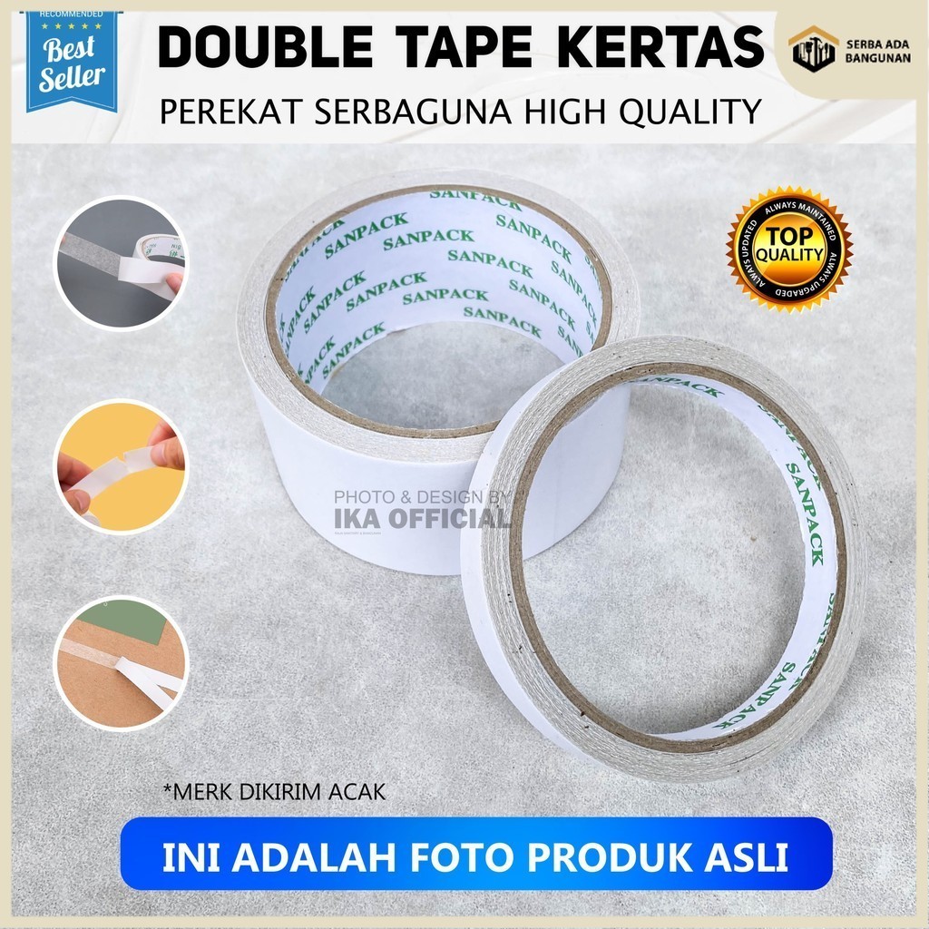 

SAB Double tape 12mm / 50mm / lakban bolak balik / Double Tape Kertas Per 1 Pcs (Satuan) / Double Tape Kertas 50mm 1,5 Lakban Dobel Sided Tape ATK / Double Tape 1/2" 2" / DOUBLE TAPE KERTAS Terlaris Termurah / Cuci gudang! Lakban Serbaguna Dijamin Rekat
