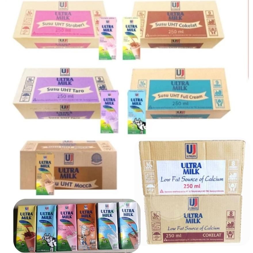 

Ultra Milk susu UHT 250ml ( 1 dus isi 24 ) rasa COKLAT / MOKA / STRAWBERRY / MOKA MOCCA / FULL CREAM / LOWFAT COKLAT / LOWFAT PUTIH