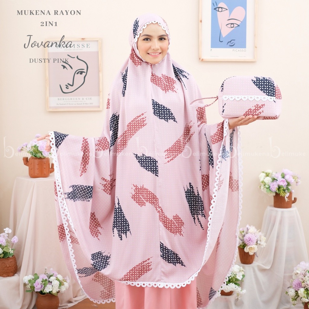 mukena katun rayon premium Mukena Dewasa Traveling 2in1 Jovanka mukena traveling mini