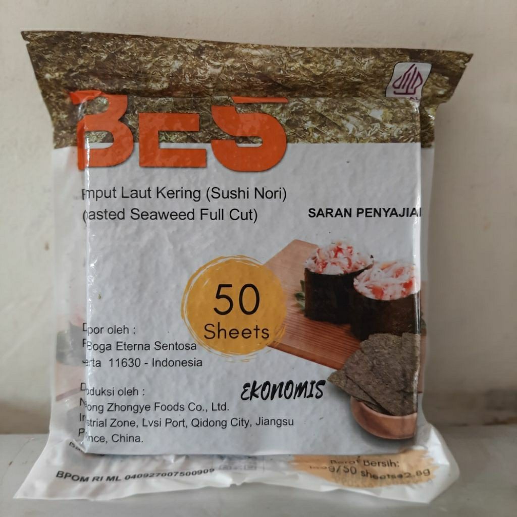 

Sushi Nori resto 50 SHEET/Nori BES nori 50s Halal/ Sushi Nori/ Rumput Laut