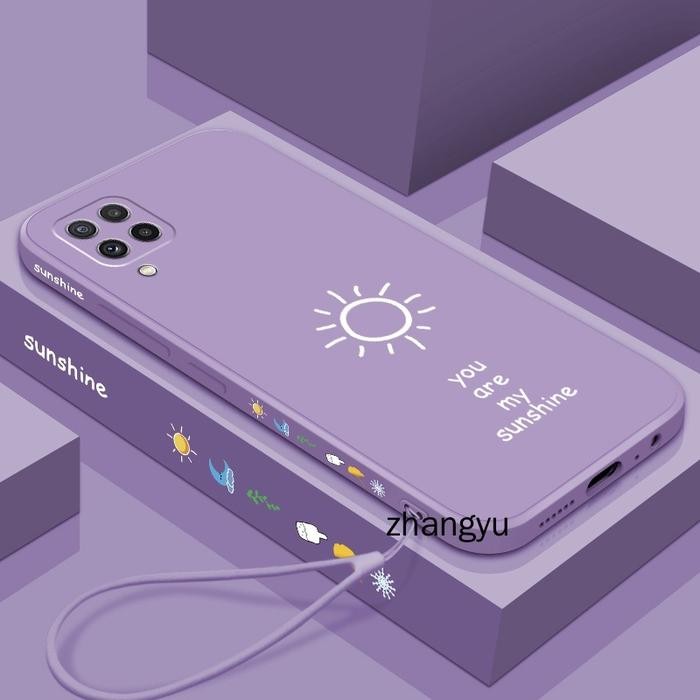 SAMSUNG A22 4G 5G M32 M22 SOFT CASE TALI MOTIF SUNSHINE SILIKON CASING - Merah, A22 4G