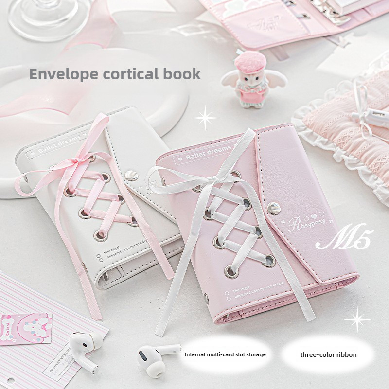 

2025 Kawaii Notebook Ballet PU Leather Planner Notebook Filler Paper Envelope Bandage Design School Agenda Gift Journal