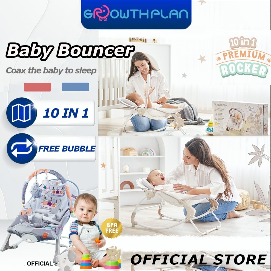Bouncer baby 10in1 Kursi Goyang Manual Bayi Ayunan Bayi Bouncer Bayi To Up 25 kg Tidak ada karton
