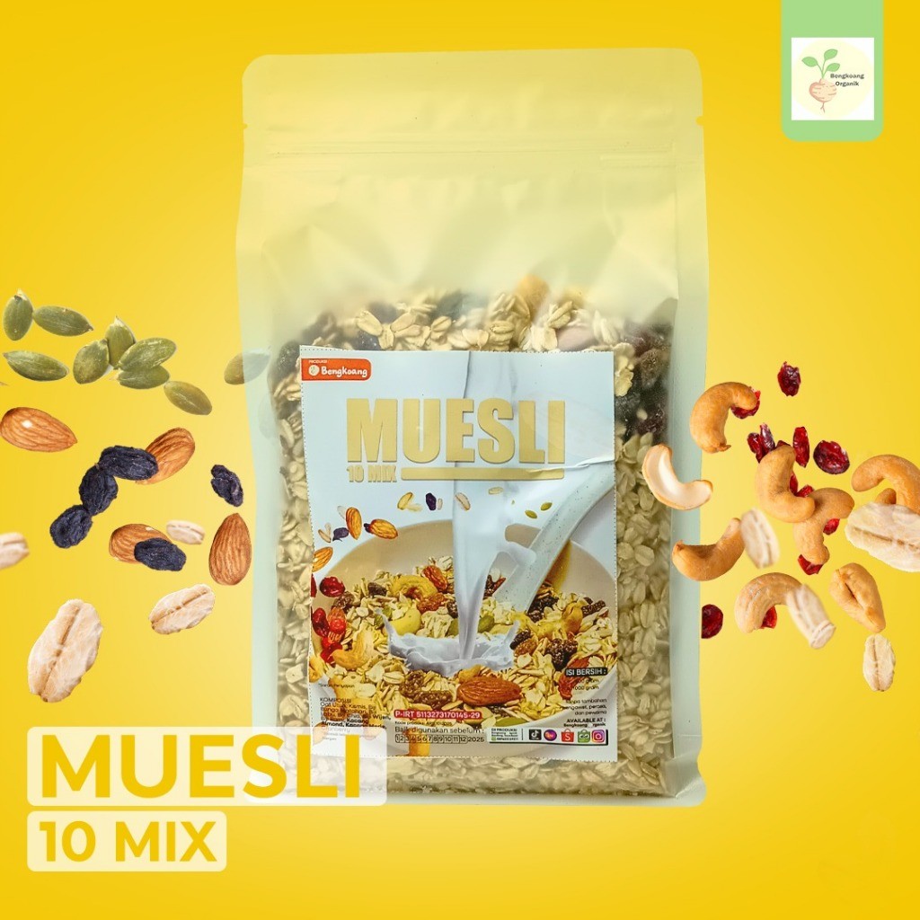 

SUPER MUESLI 500GR - 10 MIX Rolled Oat, Almond, Cranberry, Cashew, Pumpkin Seed, Sunflower Seed, Flaxseed