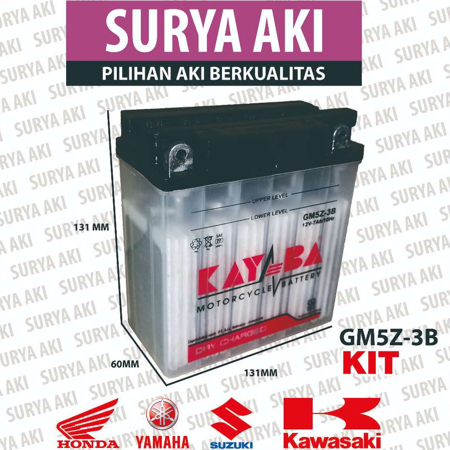 Aki Motor KAYABA GM5Z-3B Original Motor LEGENDA GRAND PRIMA TITAN SUPRA SMASH MIO VEGA SATRIA - Free