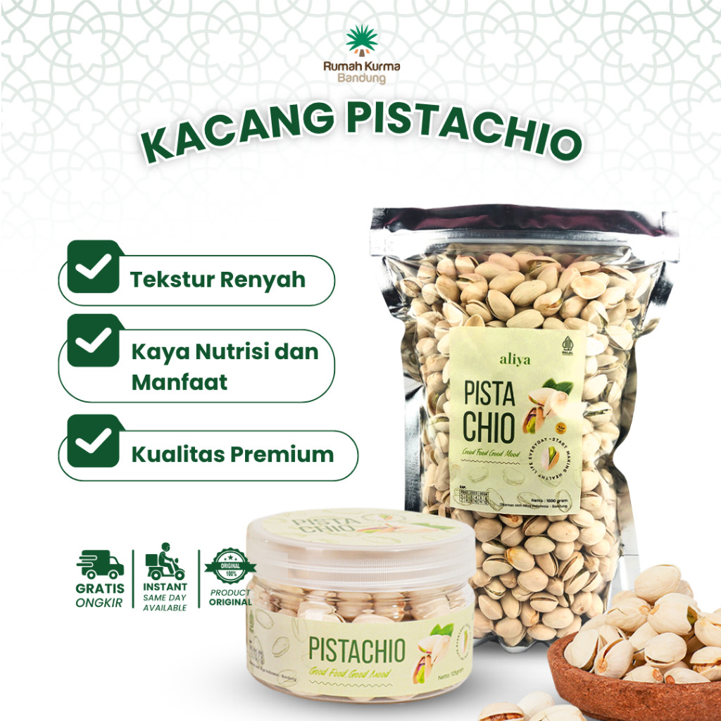 

Kacang Pistachio Panggang 1 Kg Fustuk Roasted Renyah Khas Arab Oleh Oleh Haji Umroh Aliya