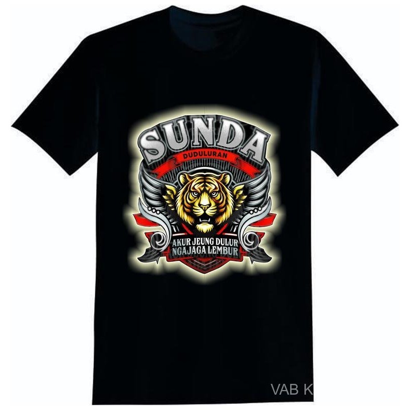 VBA Kaos sunda Atasan Gambar Kata-kata Oblong Cowok Dewasa Lengan Pendek Distro Katun Lembut baju di