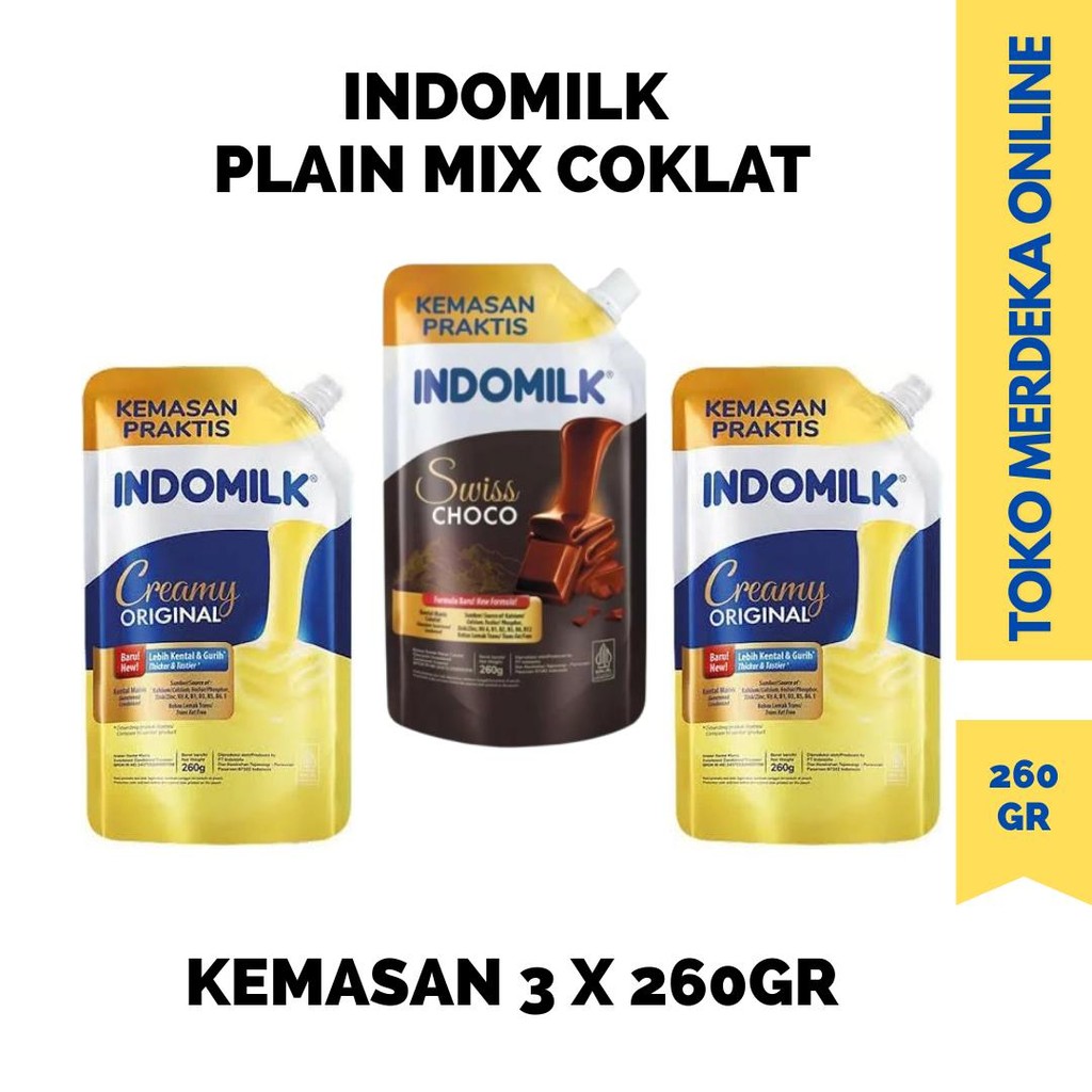 

(3 PCS) SUSU INDOMILK ALL VARIAN SUSU KENTAL MANIS KEMASAN 260 GR