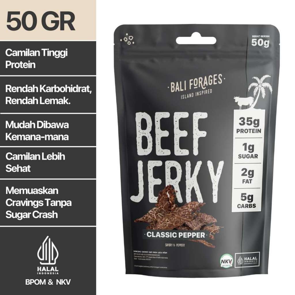 

New Classic Pepper Beef Jerky (DENDENG AMERIKA) Makanan RinganPremium