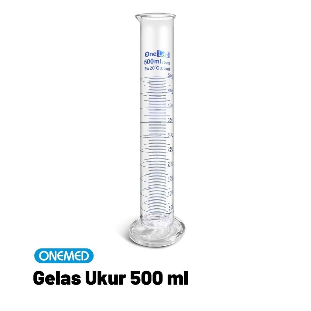 ONEMED Gelas Ukur Kaca Laboratorium - Graduated Cylinder 500 ML BN