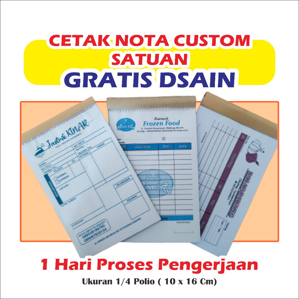 

Cetak nota faktur invoic surat jalan custom 2 play nama sendiri Nota custom nama GANESA GRAFIKA
