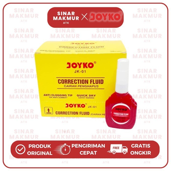 

Correction Fluid/Tipex Cair Merah Gepeng JK-01 Joyko (Lsn)