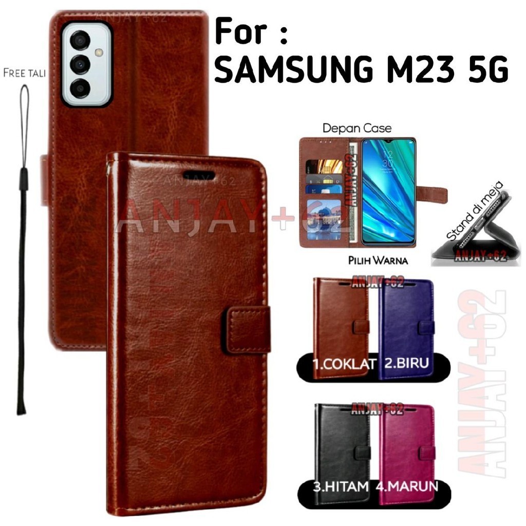 Flip cover case  SAMSUNG M23 5G casing dompet kulit standing  smartphone Handphone DP1