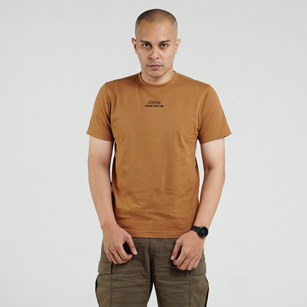 M.Gee Kaos Polos Pria Lengan Pendek Mgee Original OLIVER C123 Brown