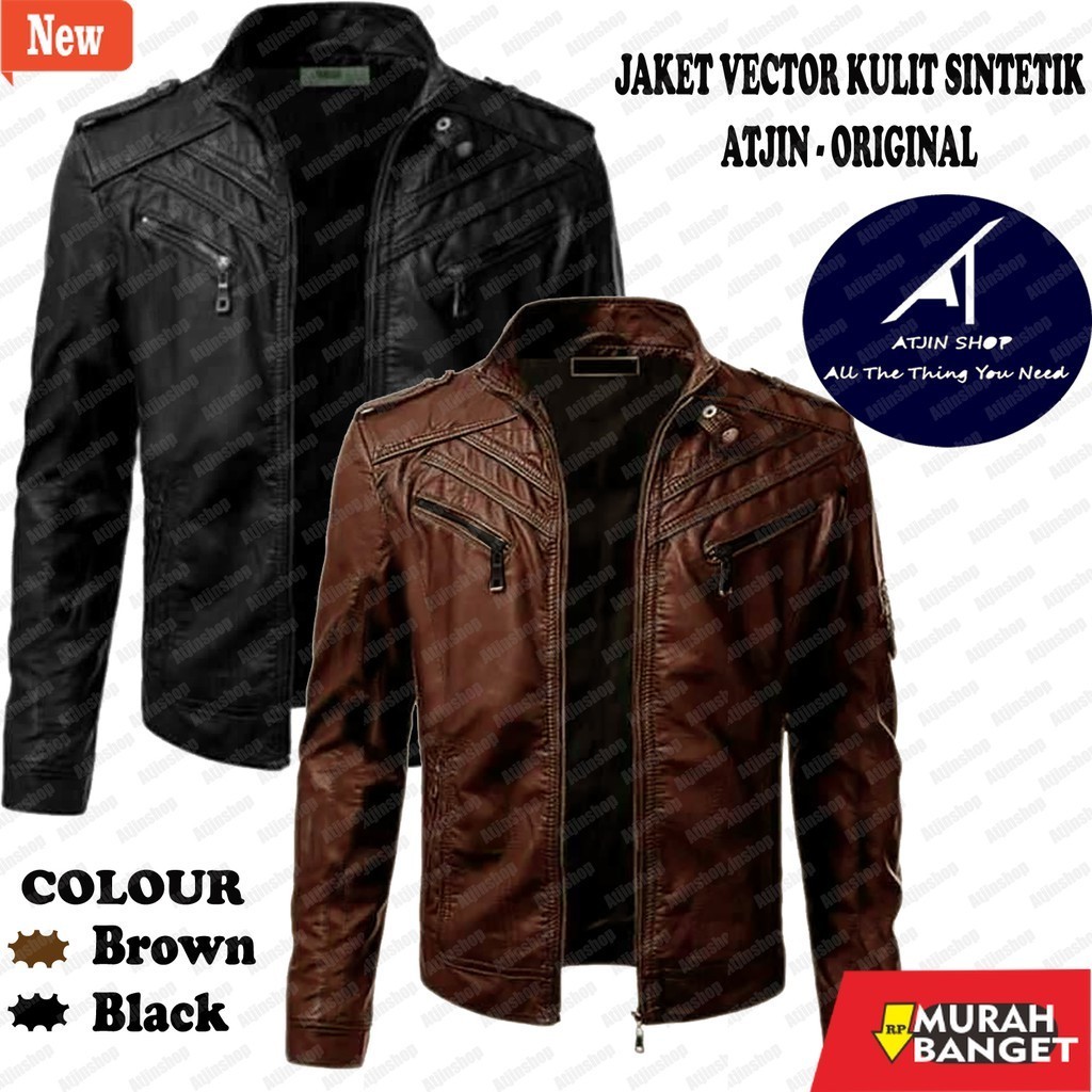 jaket kulit pria garut Atjin Original-Jaket Kulit Motor Pria Wanita Model Jalanan Cboy Street Exclus