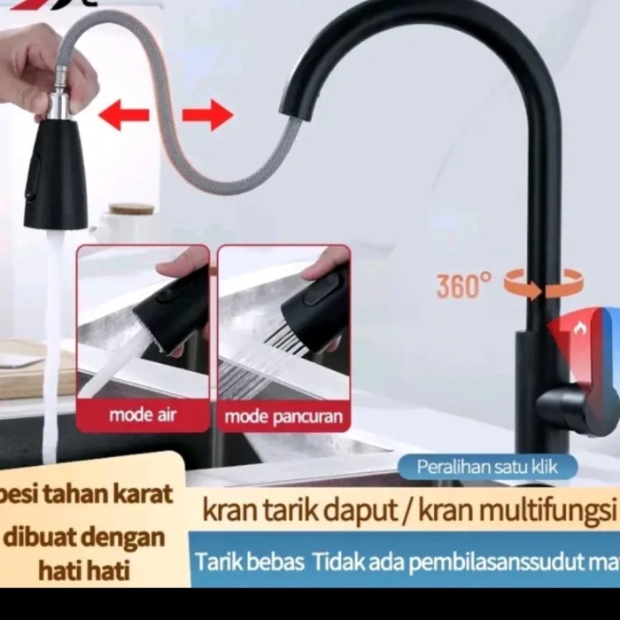 kran tarik kitchen sink black