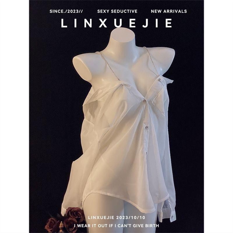 Hiqualitygoods Sexy Lingerie Kemeja Transparan Baju Tidur Sexy Wanita / Lingerie Kemeja Oversize Baj