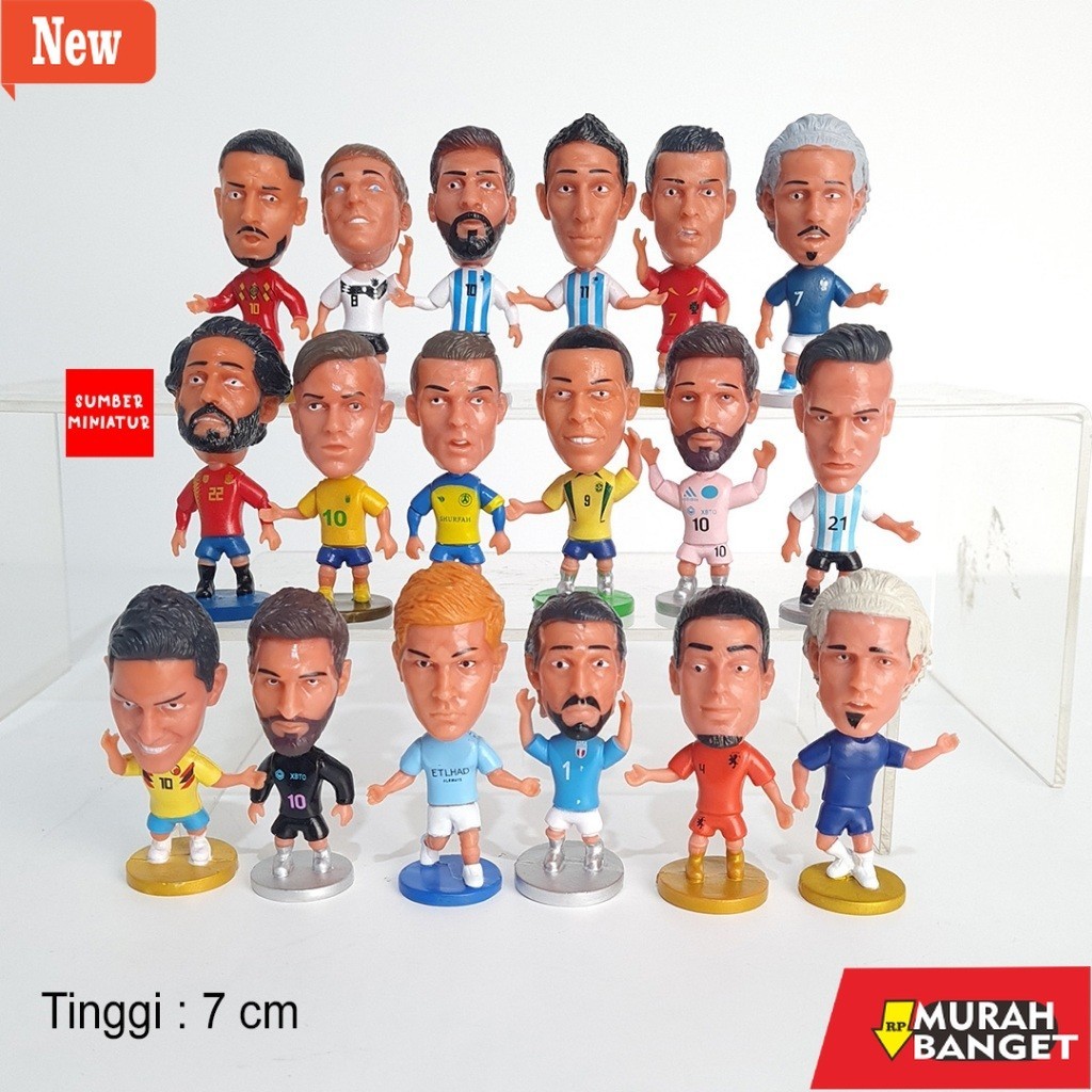 Mainan statistik figure yg lagi viral- Set Figure Koleksi Mainan Pemain Bola Messi Ronaldo | Pajanga