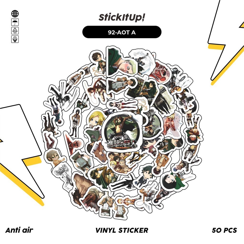 

COD✨ 50 Pcs Stiker Pack Motif Anime Attack On Titan Anti Air Untuk Dekorasi Notebook Sepeda Skateboard Handphone DIY