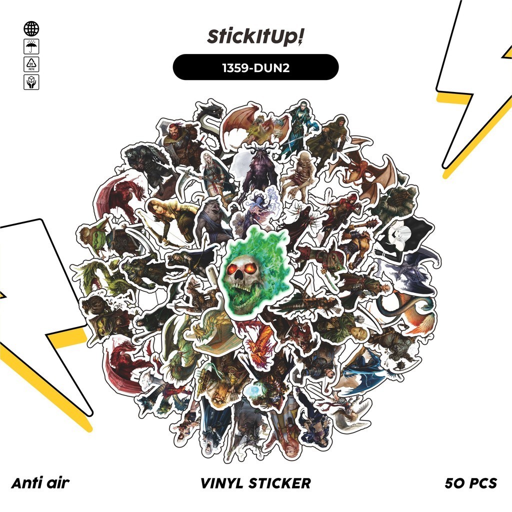 

COD✨ 100 Pcs Stiker Pack Dungeon And Dragons Seri 2 Lucu Aesthetic Vynil Waterproof untuk Freebies Sticker Buku Journal Casing HP Laptop