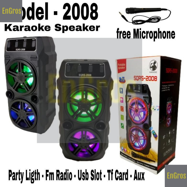 SQ2008 Salon Speaker Bluetooth GRATIS Mikrofon SQ 2008 Double Bass SQ-2008 Plus Mic Spiker BONUS MIX