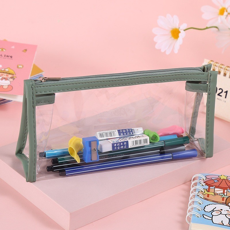 

ACEH.ANG Kotak Pensil Transparan Multifungsi Minimalis Tempat Pensil Bening Kapasitas Besar Tas Penyimpanan Transparan Warna tas Makeup Mini Pouch Pencil Case Stationery Serbaguna Aesthetic