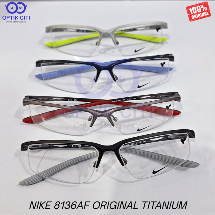 frame kacamata pria nike sporty titanium 8136 AF Original