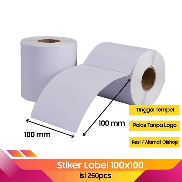Stiker Kertas Sticker Direct Thermal Resi Pengiriman Marketplace Ecommerce Label Barcode Printer 10x15cm 100 x 150 MM100x150MM Ukuran Kertas A6 1 Roll isi 200 300 500 Doff Label Barcode 50x20 isi 1000