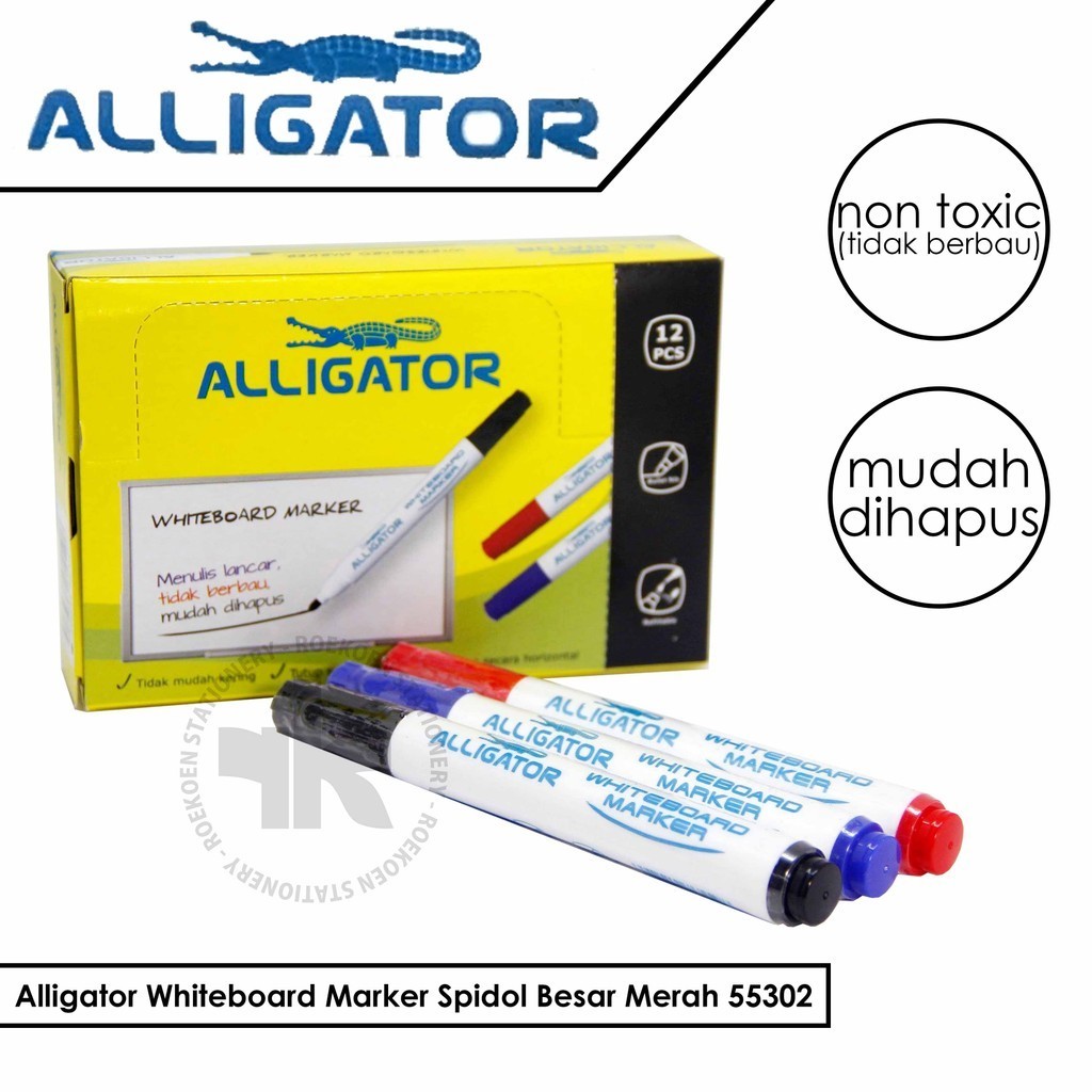 

Alligator Whiteboard Marker Spidol Besar Merah 55302