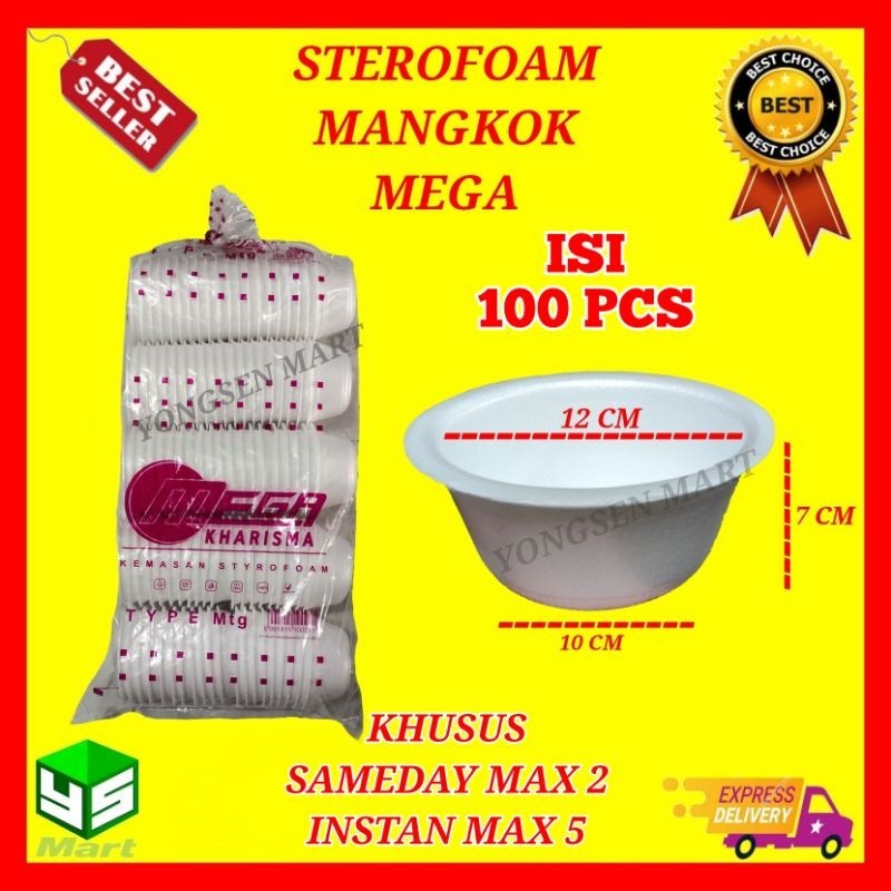 sterofoam makanan / foam mangkok soto bakso foodgrade murah merk Mega