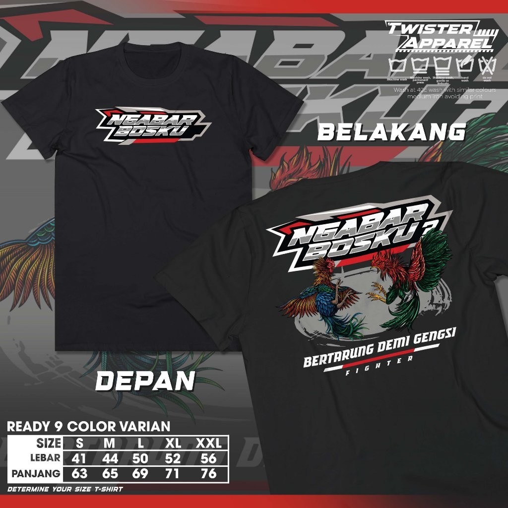 Kaos Petarung Ayam Fighter Ngabar Bosku Bertarung Demi Gengsi Baju Komunitas Ayam Bangkok - TWA275