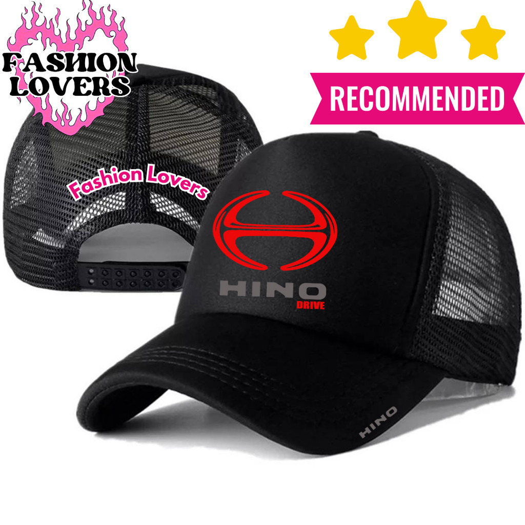 Fashion Loverz Topi Trucker HINO - Topi Distro HINO Logo - Topi HINO Premium - Topi Pria Dewasa - To