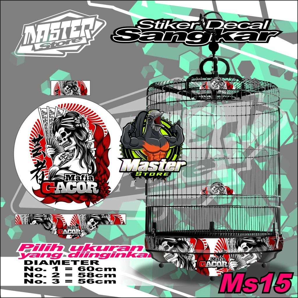 Stiker Decal Sangkar Bulat Murai LADIES ARENA High Quality BISA REQUEST