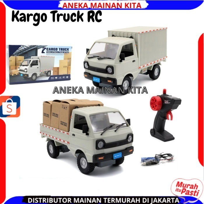 Mainan Mobil Remote Control Carry Cargo Box Truck Drift Skala 1:16 Baterai Cas